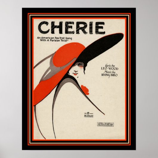 "Cherie" Deko Foxtrot Sheet Music Print 16 x 20 (Vorne)