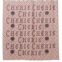 Cherie with monogram badge duschvorhang