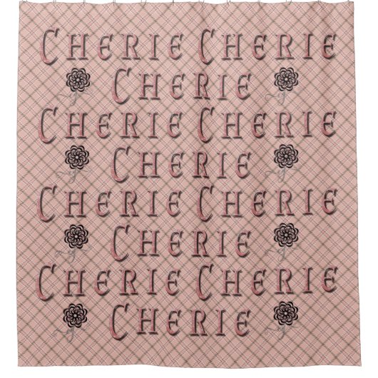 Cherie with monogram badge duschvorhang (Vorderseite)