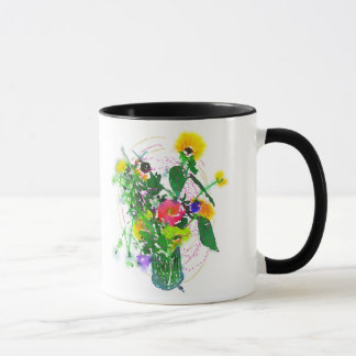 Cherie's Garden Black 11 oz Combo Mug Tasse