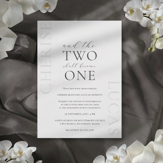 Cherise Elegant Einfach katholische Hochzeit Einla Einladung