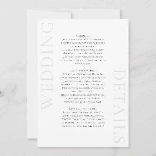 Cherise Elegant Einfach katholische Hochzeit Einla Einladung (Rückseite)