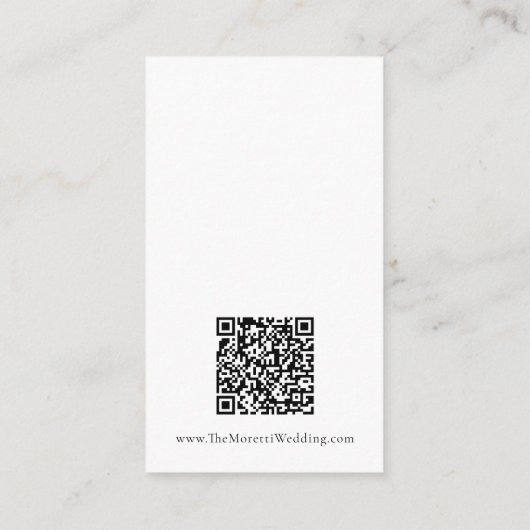 Cherise Elegant Simple QR Code Hochzeitdetails Begleitkarte (Rückseite)