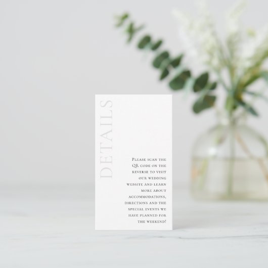 Cherise Elegant Simple QR Code Hochzeitdetails Begleitkarte (Stehend Vorderseite)