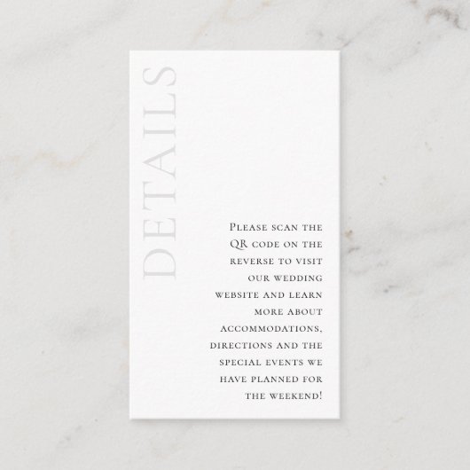 Cherise Elegant Simple QR Code Hochzeitdetails Begleitkarte (Vorderseite)