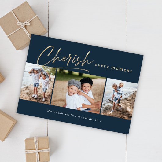 Cherish alle 3 Foto Feiertagskarte