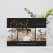 Cherish alle 3 Foto Feiertagskarte (Stehend Vorderseite)