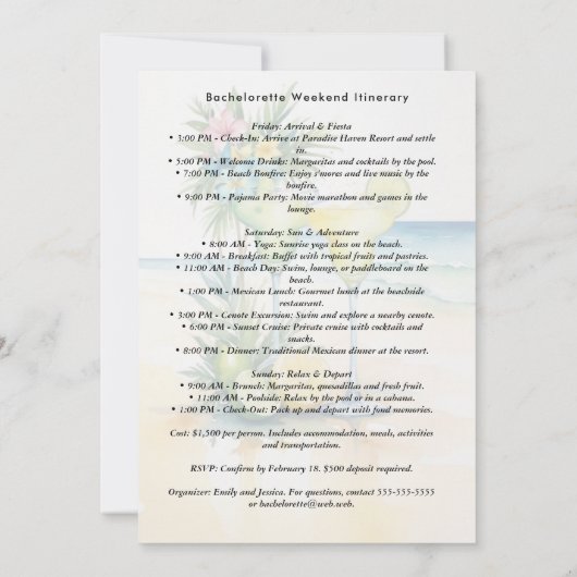 Cherish Cute Floral Margarita Cocktail Glasses Einladung (Rückseite)