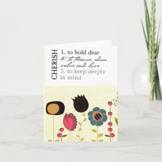 Cherish definition (leer) Karte 4"x5.6" (Vorderseite)