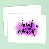 ‘Cherish every Moment’ Quote Postcard Postkarte