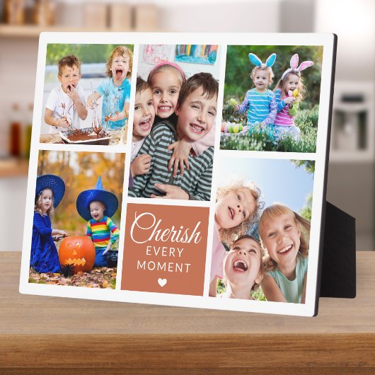 Cherish Every moment Terracotta 5 Foto Collage Fotoplatte
