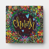 Cherish Floral Modernes Hübsches Abstraktes Easel Fotoplatte (Vorderseite)