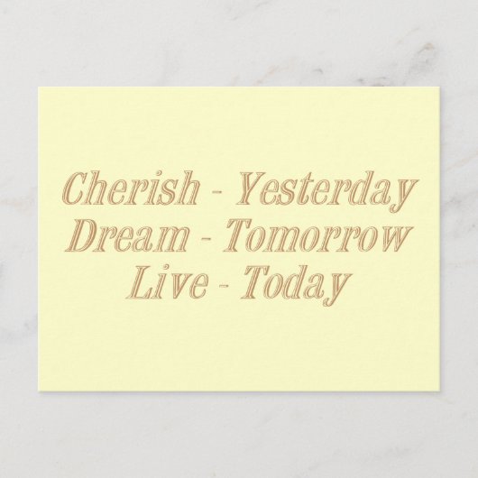 Cherish gelb postkarte (Vorderseite)