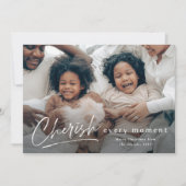 Cherish Jeden Augenblick Script Foto Frohe Weihnac Karte (Vorderseite)