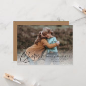 Cherish Jeden Augenblick Script Foto Frohe Weihnac Karte (Vorderseite/Rückseite Beispiel)