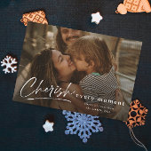 Cherish Jeden Augenblick Script Foto Happy Holiday Karte