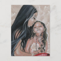 Cherish Mermaid und Child Postcard