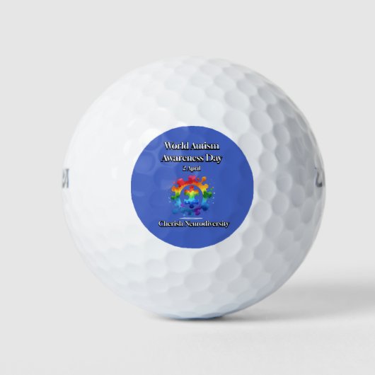 Cherish Neurodiversity. Welttag des Bewusstseins f Golfball (Vorderseite)