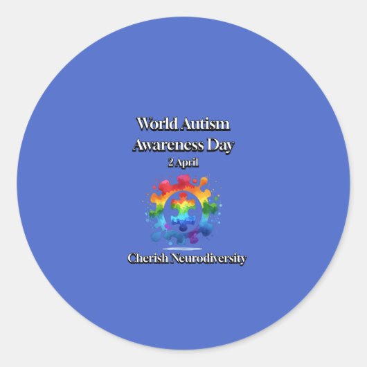 Cherish Neurodiversity. Welttag des Bewusstseins f Runder Aufkleber (Vorderseite)