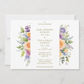 Cherish Spring Floral Garland Double Funeral Photo Einladung (Vorderseite)