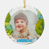 Cherish the Magic: Your Woodland First Christmas Keramik Ornament (Vorne)