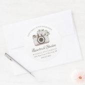 Cherish Vintag Custom Logo Fotografy Business Runder Aufkleber (Umschlag)
