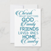 Cherish, was Aquamarin zählt Dankeskarte (Vorderseite)