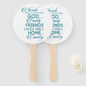 Cherish, was Aquamarin zählt Fächer (Vorne und Hinten)