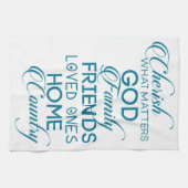 Cherish, was Aquamarin zählt Geschirrtuch (Horizontal)