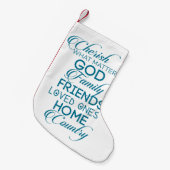 Cherish, was Aquamarin zählt Kleiner Weihnachtsstrumpf (Vorderansicht (hängend))