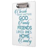 Cherish, was Aquamarin zählt Klemmbrett (Links)