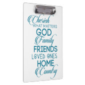 Cherish, was Aquamarin zählt Klemmbrett (Rechts)