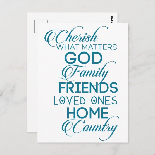 Cherish, was Aquamarin zählt Postkarte (Vorne/Hinten)