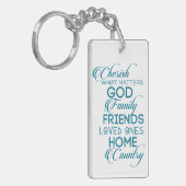 Cherish, was Aquamarin zählt Schlüsselanhänger (Vorderseite links)