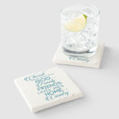 Cherish, was Aquamarin zählt Steinuntersetzer (Seitenansicht)