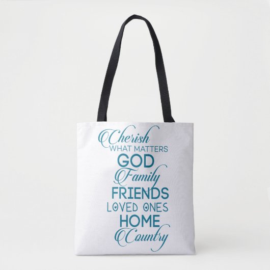 Cherish, was Aquamarin zählt Tasche (Vorderseite)