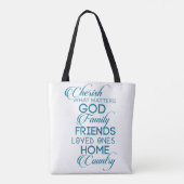Cherish, was Aquamarin zählt Tasche (Rückseite)