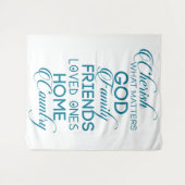 Cherish, was Aquamarin zählt Wandteppich (Vorderseite (Horizontal))