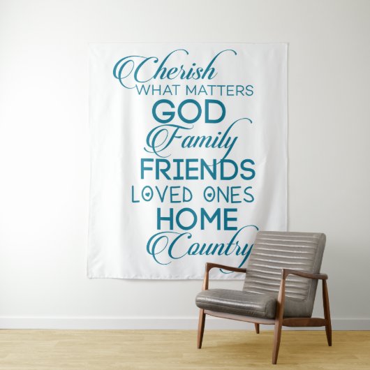 Cherish, was Aquamarin zählt Wandteppich (Beispiel)