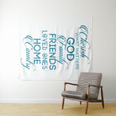 Cherish, was Aquamarin zählt Wandteppich (Beispiel (Horizontal))