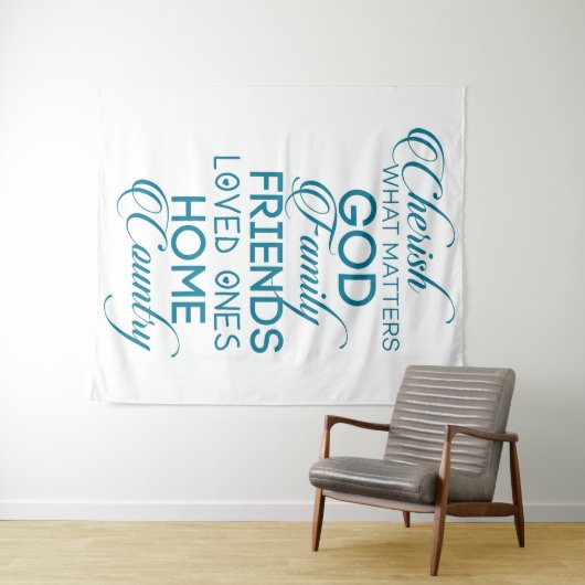 Cherish, was Aquamarin zählt Wandteppich (Beispiel (Horizontal))