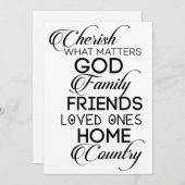 Cherish Was zählt Feiertagskarte (Vorne/Hinten)