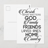 Cherish Was zählt Postkarte (Vorne/Hinten)