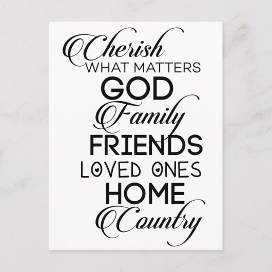 Cherish Was zählt Postkarte (Vorderseite)