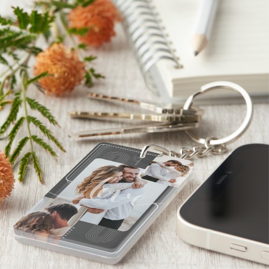 Cherish Your Moments - Personalisiert 4 Foto Colla Schlüsselanhänger (Vorderseite rechts)