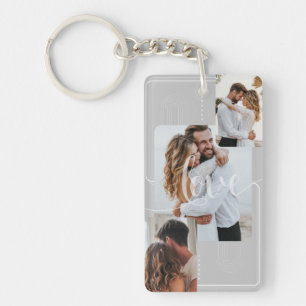 Cherish Your Moments - Personalisiert 4 Foto Colla Schlüsselanhänger
