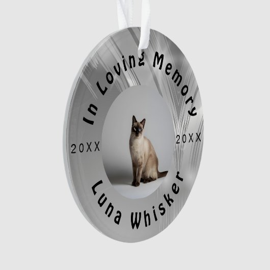 Cherished Cat Photo Memory Frame Art Ornament (Vorderseite)