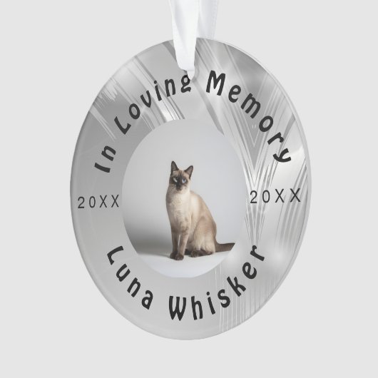 Cherished Cat Photo Memory Frame Art Ornament (Vorderseite)