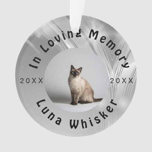 Cherished Cat Photo Memory Frame Art Ornament (Vorderseite)