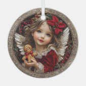 Cherished Cheer – Angel of Gingerbread Joy Ornament Aus Glas (Vorderseite)
